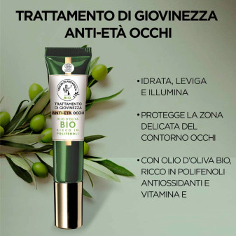Tesori di Provenza Trattamento di Giovinezza Anti Età per Contorno Occhi con Olio d'Oliva Biologico