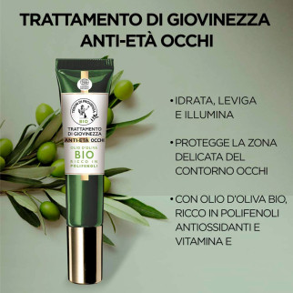 Tesori di Provenza Trattamento di Giovinezza Anti Età per Contorno Occhi con Olio d'Oliva Biologico