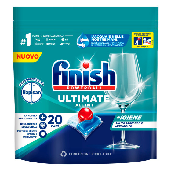 Finish Powerball Ultimate All In 1 Detersivo Lavastoviglie ad Azione Finish Powerball Ultimate All In 1 Detersivo Lavastoviglie ad Azione