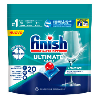 Finish Powerball Ultimate All In 1 Detersivo Lavastoviglie ad Azione