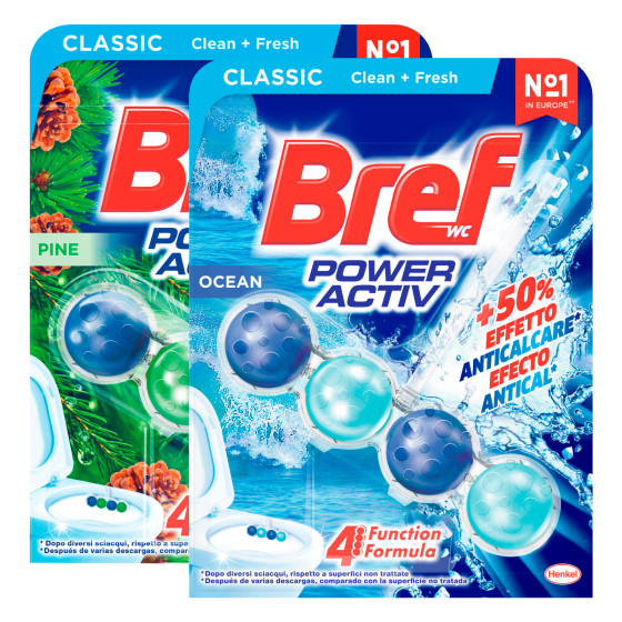 Bref Power Activ 4 Funzioni Tavoletta Igienizzante WC Effetto Anticalcare Profumo Ocean o Pine - 1 Bref Power Activ 4 Funzioni Tavoletta Igienizzante WC Effetto Anticalcare Profumo Ocean o Pine - 1