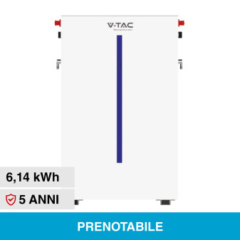V-Tac Batteria LiFePO4 51.2V 6.14kWh IP65 per Inverter Impianto Fotovoltaico...