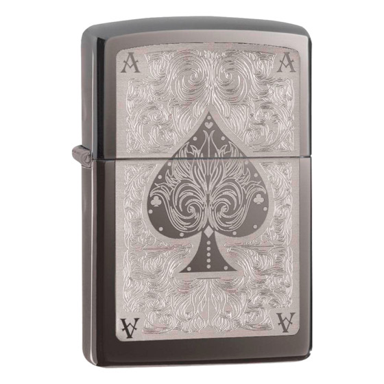 Zippo Accendino a Benzina Ricaricabile ed Antivento con Fantasia Ace Zippo Accendino a Benzina Ricaricabile ed Antivento con Fantasia Ace
