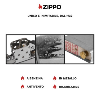 Zippo Accendino Fusion a Benzina Ricaricabile ed Antivento con