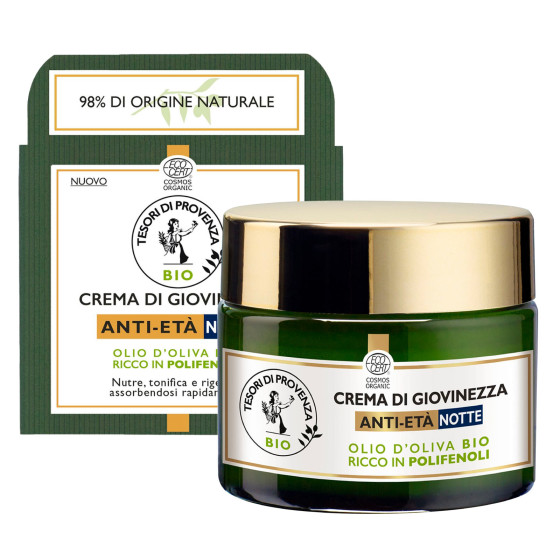Tesori di Provenza Crema di Giovinezza Anti Età Notte per Viso con Olio d'Oliva Biologico - Tesori di Provenza Crema di Giovinezza Anti Età Notte per Viso con Olio d'Oliva Biologico -