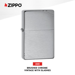 Accendino Zippo mod. 230 Brushed Chrome Vintage with Slashes