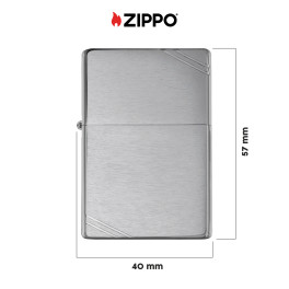 Accendino Zippo mod. 230 Brushed Chrome Vintage with Slashes