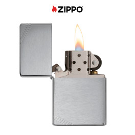 Accendino Zippo mod. 230 Brushed Chrome Vintage with Slashes