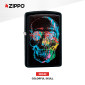 Immagine 2 - Zippo Accendino a Benzina Ricaricabile ed Antivento con Fantasia Colorful Skull - mod. 28042