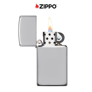 Zippo Accendino Slim a Benzina Ricaricabile ed Antivento High Polish