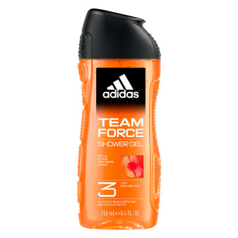 Adidas Team Force Shower Gel Bagnoschiuma 3in1 per Corpo Capelli e