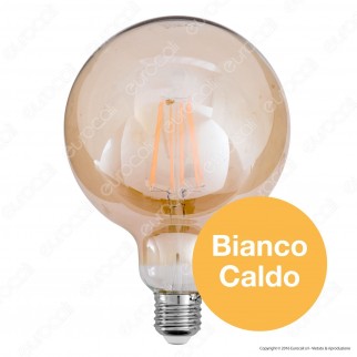 V-Tac VT-2018D Lampadina LED E27 8W Globo G125 Filamento Ambrata