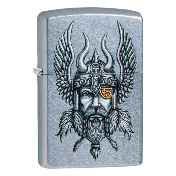 Accendino Zippo mod. 29871 Viking Warrior Design Antivento Accendino Zippo mod. 29871 Viking Warrior Design Antivento