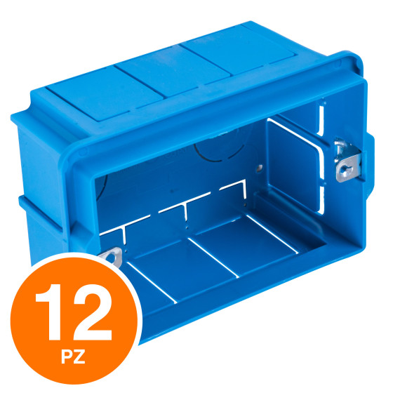 Scatola da Incasso 503 per Serie Civile a 3 Posti Rettangolare - Confezione 12pz Scatola da Incasso 503 per Serie Civile a 3 Posti Rettangolare - Confezione 12pz