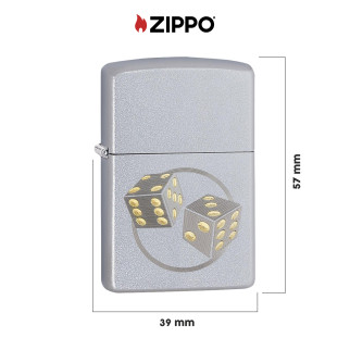 Zippo Accendino a Benzina Ricaricabile ed Antivento con Fantasia Dice