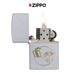 Zippo Accendino a Benzina Ricaricabile ed Antivento con Fantasia Dice