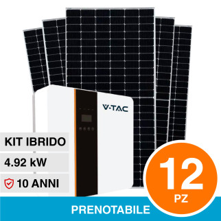 V-Tac Kit 4.92kW 12 Pannelli Solari Fotovoltaici 410W IP68 +