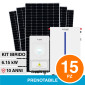 Immagine 1 - V-Tac Kit 6.15kW 15 Pannelli Solari Fotovoltaici Slim 410W IP68