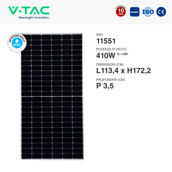 V-Tac Kit 6.15kW 15 Pannelli Solari Fotovoltaici 410W IP68 +