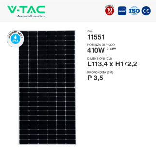 V-Tac Kit 6.15kW 15 Pannelli Solari Fotovoltaici 410W IP68 +