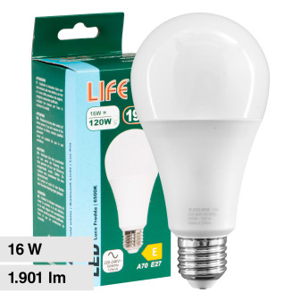 Life Lampadina LED E27 16W Bulb A70 Goccia SMD - mod.