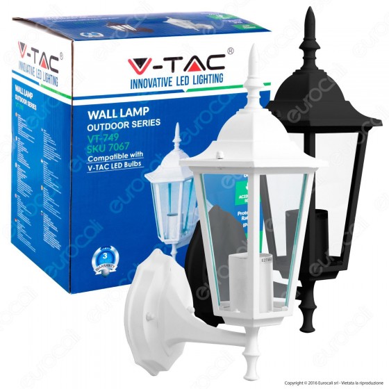 V-Tac VT-749 Portalampada da Giardino Wall Light da Muro per V-Tac VT-749 Portalampada da Giardino Wall Light da Muro per
