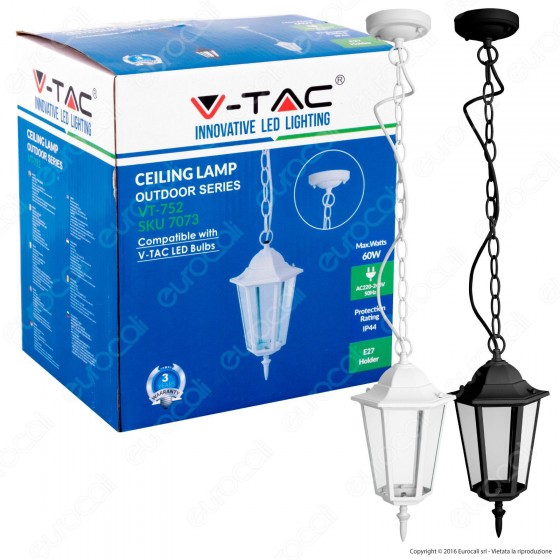 V-Tac VT-752 Portalampada da Giardino con Attacco a Soffitto per V-Tac VT-752 Portalampada da Giardino con Attacco a Soffitto per