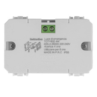 MAPAM Luce emergenza 4W 400Lm ART IP55 - mod. Y832 - Compatibile con BTicino LIVING