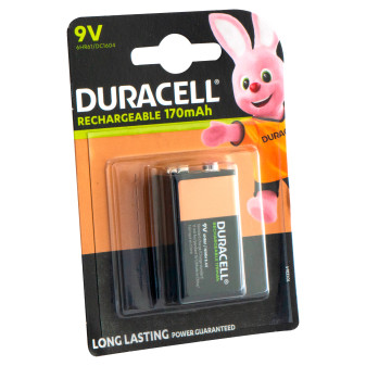 Duracell Rechargeable 6HR61 E-Block Transistor DC1604 9V Pila
