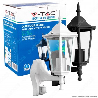 V-Tac VT-751 Portalampada da Giardino Wall Light da Muro con Sensore