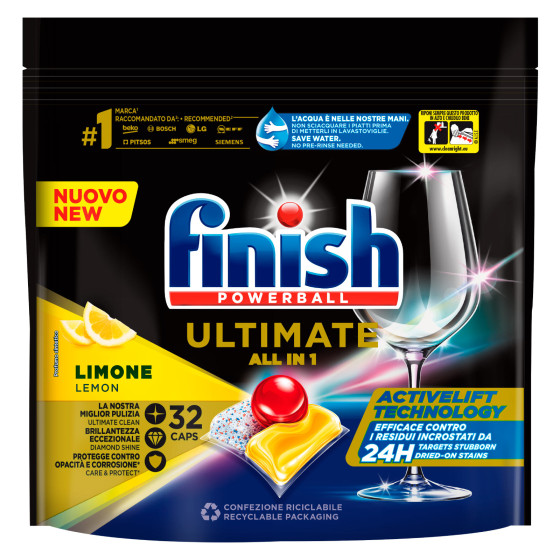 Finish Powerball Ultimate All In 1 al Limone per Lavastoviglie - Finish Powerball Ultimate All In 1 al Limone per Lavastoviglie -