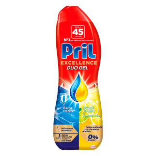 Pril Excellence Duo Gel Sciogli Grasso per Lavastoviglie Limone e