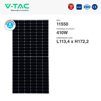V-Tac Kit 9.84kW 24 Pannelli Solari Fotovoltaici 410W IP68 +