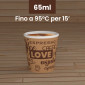 Immagine 2 - Bicchierini da Caffè in Carta Riciclabile con Fantasia Love BrownCUP da 65ml - Confezione da 50