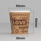 Immagine 3 - Bicchierini da Caffè in Carta Riciclabile con Fantasia Love BrownCUP da 65ml - Confezione da 50