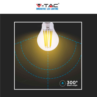 V-Tac VT-2334 Lampadina LED E27 4W Bulb A60 Goccia Filament in
