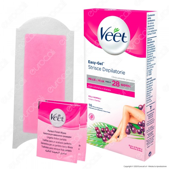 Veet Strisce Depilatorie Corpo Easy Gelwax Technology per Pelli Veet Strisce Depilatorie Corpo Easy Gelwax Technology per Pelli