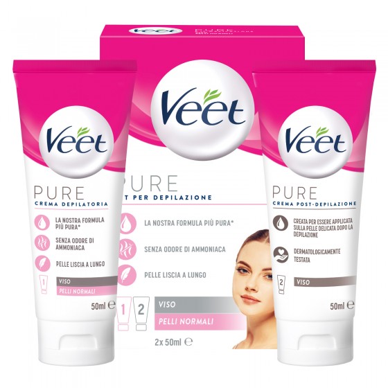 Veet Pure Kit Creme per la Depilazione del Viso per Pelli Veet Pure Kit Creme per la Depilazione del Viso per Pelli