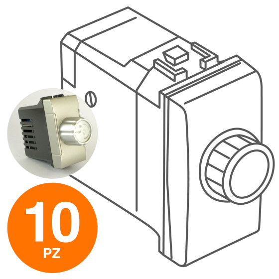 MAPAM Interruttore Dimmer 500W ART 806A Alluminio - Confezione 10pz - mod. 806A - Compatibile con MAPAM Interruttore Dimmer 500W ART 806A Alluminio - Confezione 10pz - mod. 806A - Compatibile con