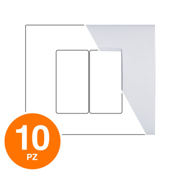 MAPAM Placca Tecnopolimero ART 8002-1 2P Bianco - Confezione 10pz - mod. 8002-01 - Compatibile con