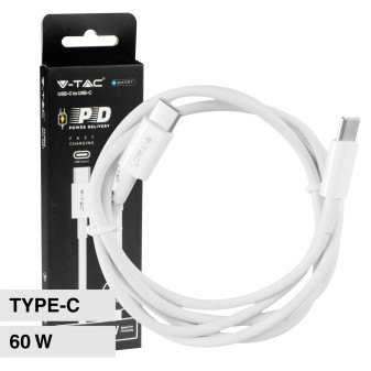 V-Tac Smart VT-5303 Cavo USB Type-C Lunghezza 1m Colore Bianco - SKU 6681