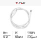 Immagine 2 - V-Tac Smart VT-5303 Cavo USB Type-C Lunghezza 1m Colore Bianco - SKU 6681