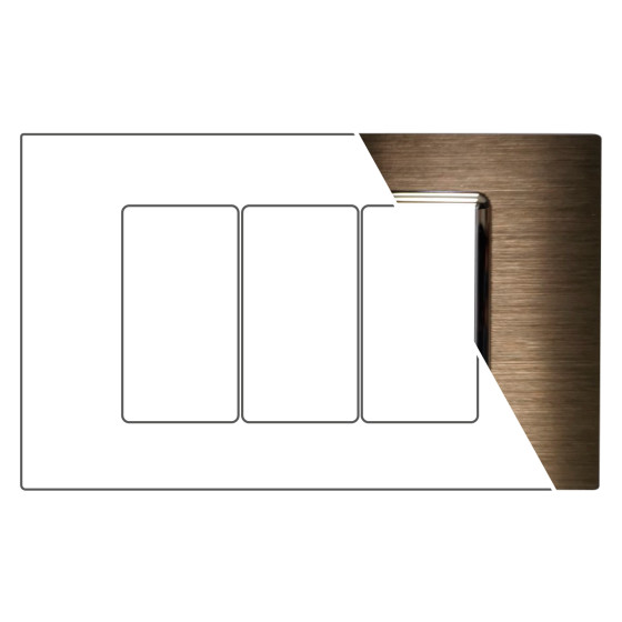 MAPAM Placca Alluminio ART 8003LL-5 3P - mod. 8003LL-5 - Compatibile con BTicino LIVING MAPAM Placca Alluminio ART 8003LL-5 3P - mod. 8003LL-5 - Compatibile con BTicino LIVING