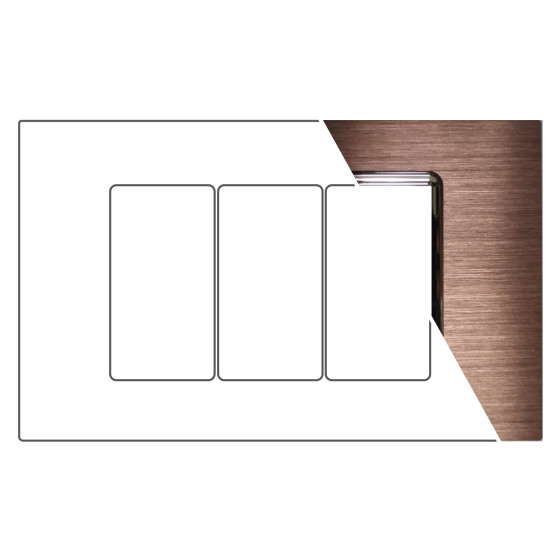 MAPAM Placca Alluminio ART 8003LL-6 3P - mod. 8003LL-6 - Compatibile con BTicino LIVING MAPAM Placca Alluminio ART 8003LL-6 3P - mod. 8003LL-6 - Compatibile con BTicino LIVING