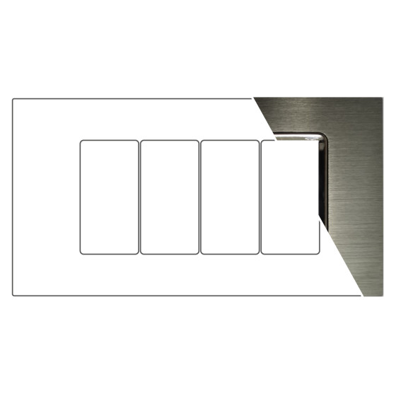 MAPAM Placca Alluminio ART 8004LL-4 4P - mod. 8004LL-4 - Compatibile con BTicino LIVING MAPAM Placca Alluminio ART 8004LL-4 4P - mod. 8004LL-4 - Compatibile con BTicino LIVING