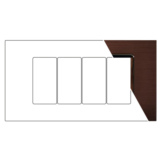 MAPAM Placca Alluminio ART 8004LL-6 4P - mod. 8004LL-6 - Compatibile con BTicino LIVING MAPAM Placca Alluminio ART 8004LL-6 4P - mod. 8004LL-6 - Compatibile con BTicino LIVING