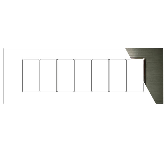 MAPAM Placca Alluminio ART 8007LL-4 7P - mod. 8007LL-4 - Compatibile con BTicino LIVING MAPAM Placca Alluminio ART 8007LL-4 7P - mod. 8007LL-4 - Compatibile con BTicino LIVING