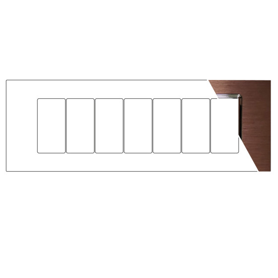 MAPAM Placca Alluminio ART 8007LL-6 7P - mod. 8007LL-6 - Compatibile con BTicino LIVING MAPAM Placca Alluminio ART 8007LL-6 7P - mod. 8007LL-6 - Compatibile con BTicino LIVING