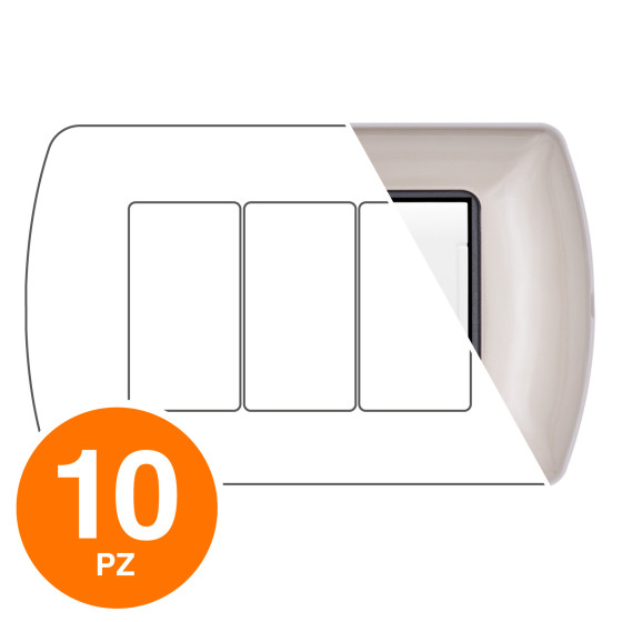 MAPAM Placca Metallo ART 8803-08 3P Champagne - Confezione 10pz - mod. 8803-08 - Compatibile con MAPAM Placca Metallo ART 8803-08 3P Champagne - Confezione 10pz - mod. 8803-08 - Compatibile con