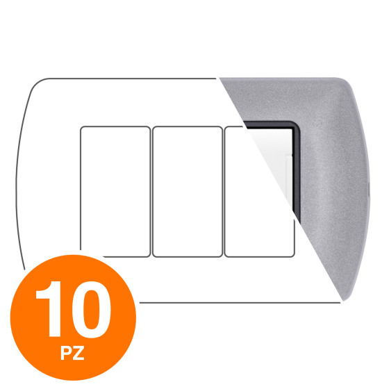 MAPAM Placca Metallo ART 8803-29 3P Platino - Confezione 10pz - mod. 8803-29 - Compatibile con MAPAM Placca Metallo ART 8803-29 3P Platino - Confezione 10pz - mod. 8803-29 - Compatibile con